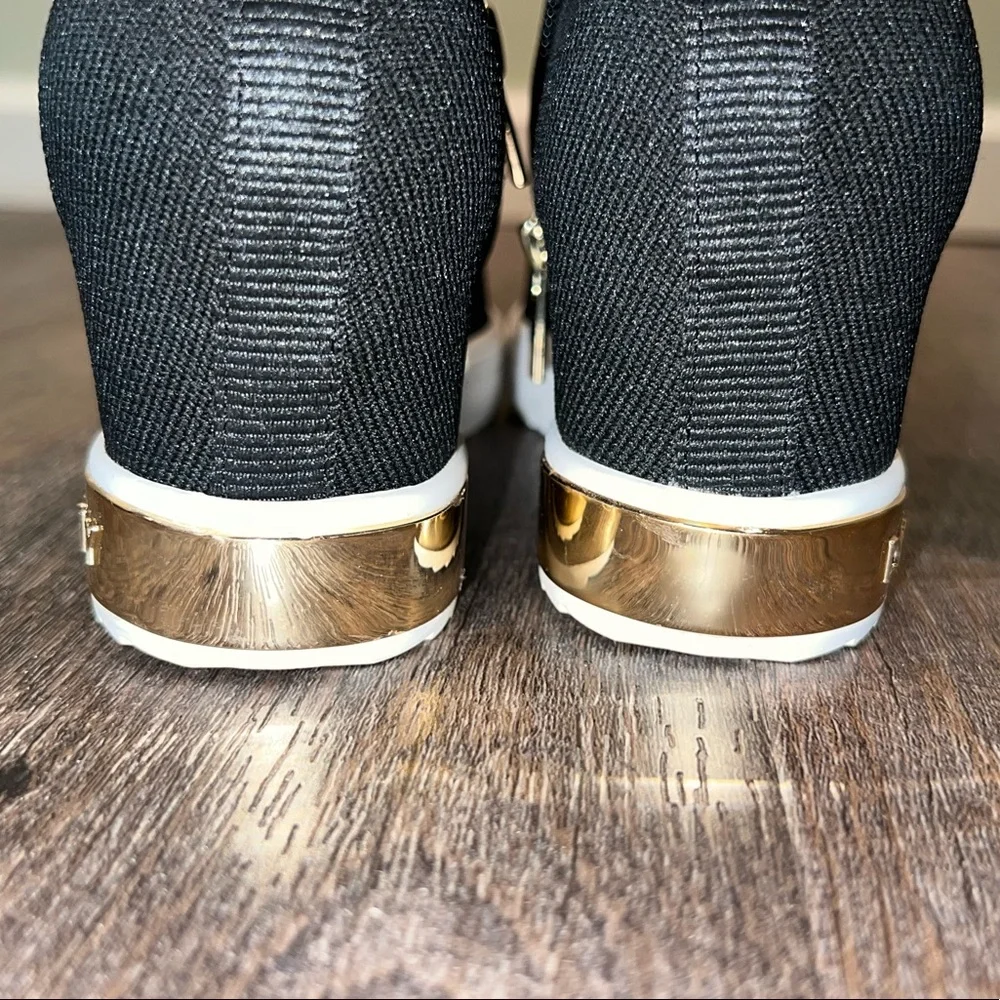 DKNY Black CALI Wedge Sneakers - New - Picture 5 of 9
